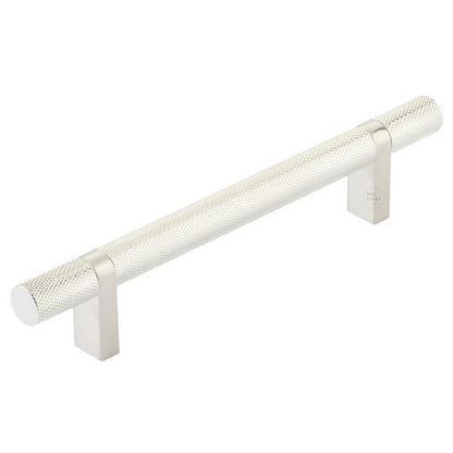 Emtek - Select Bar Cabinet Pull 5 Inch C-C,  Rectangular Bar Stem, Knurled Bar