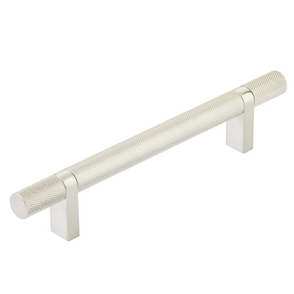 Emtek - Select Bar Cabinet Pull 5 Inch C-C,  Rectangular Bar Stem, Knurled Bar