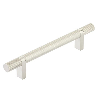 Emtek - Select Bar Cabinet Pull 5 Inch C-C,  Rectangular Bar Stem, Knurled Bar