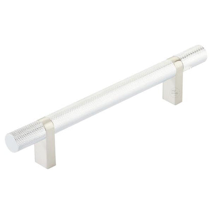 Emtek - Select Bar Cabinet Pull 5 Inch C-C,  Rectangular Bar Stem, Knurled Bar