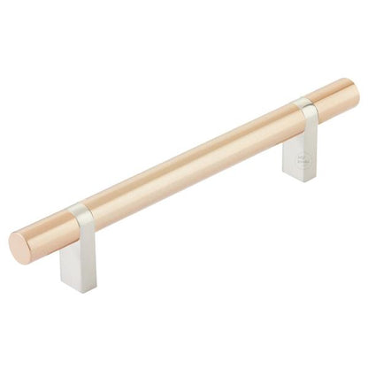 Emtek - Select Bar Cabinet Pull 5 Inch C-C,  Rectangular Bar Stem, Smooth Bar