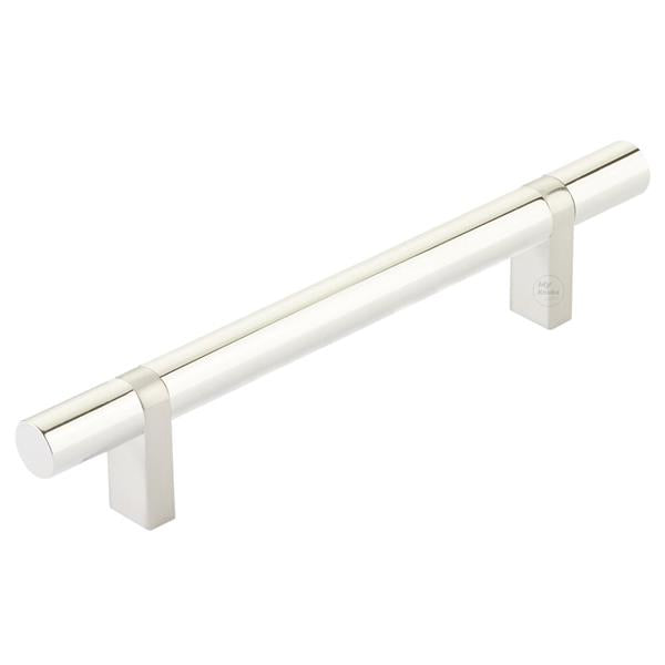 Emtek - Select Bar Cabinet Pull 5 Inch C-C,  Rectangular Bar Stem, Smooth Bar
