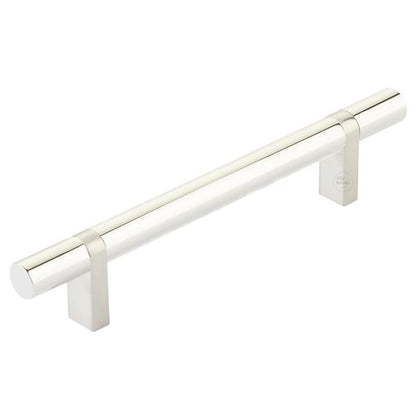 Emtek - Select Bar Cabinet Pull 5 Inch C-C,  Rectangular Bar Stem, Smooth Bar
