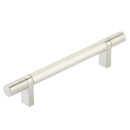 Emtek - Select Bar Cabinet Pull 5 Inch C-C,  Rectangular Bar Stem, Smooth Bar