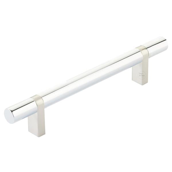 Emtek - Select Bar Cabinet Pull 5 Inch C-C,  Rectangular Bar Stem, Smooth Bar