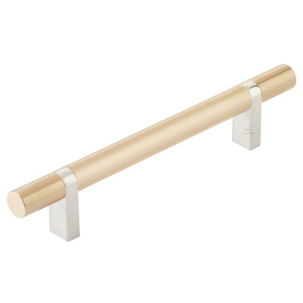 Emtek - Select Bar Cabinet Pull 5 Inch C-C,  Rectangular Bar Stem, Smooth Bar