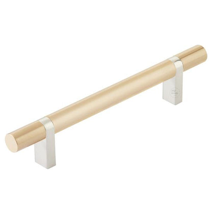 Emtek - Select Bar Cabinet Pull 5 Inch C-C,  Rectangular Bar Stem, Smooth Bar