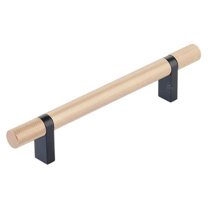 Emtek - Select Bar Cabinet Pull 5 Inch C-C,  Rectangular Bar Stem, Knurled Bar