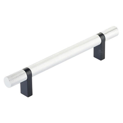 Emtek - Select Bar Cabinet Pull 5 Inch C-C,  Rectangular Bar Stem, Knurled Bar