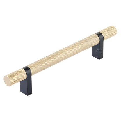 Emtek - Select Bar Cabinet Pull 5 Inch C-C,  Rectangular Bar Stem, Knurled Bar
