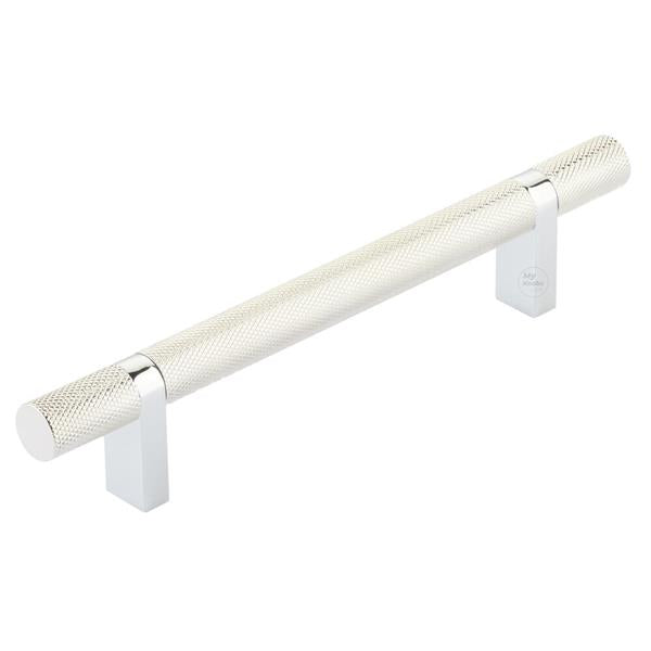 Emtek - Select Bar Cabinet Pull 5 Inch C-C,  Rectangular Bar Stem, Knurled Bar