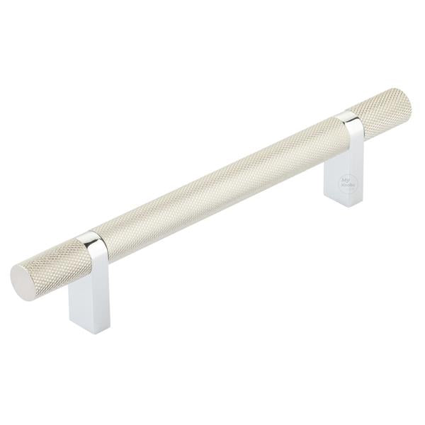 Emtek - Select Bar Cabinet Pull 5 Inch C-C,  Rectangular Bar Stem, Knurled Bar