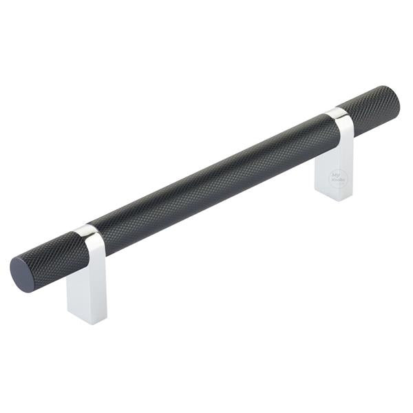 Emtek - Select Bar Cabinet Pull 5 Inch C-C,  Rectangular Bar Stem, Knurled Bar
