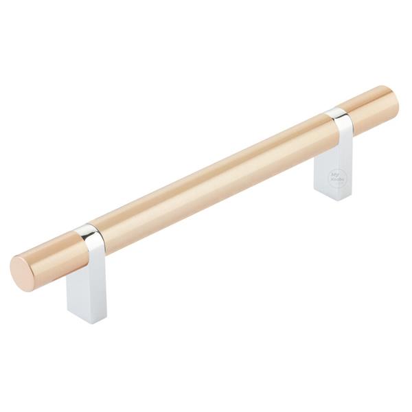 Emtek - Select Bar Cabinet Pull 5 Inch C-C,  Rectangular Bar Stem, Smooth Bar