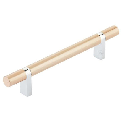 Emtek - Select Bar Cabinet Pull 5 Inch C-C,  Rectangular Bar Stem, Smooth Bar