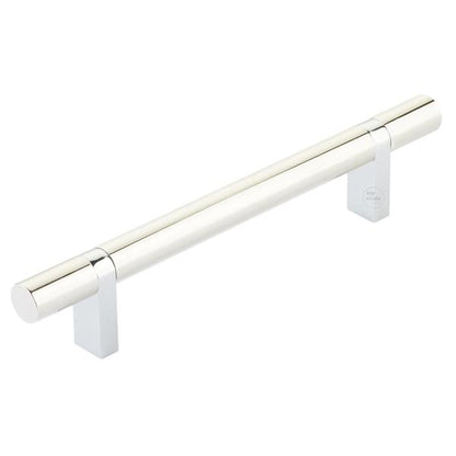 Emtek - Select Bar Cabinet Pull 5 Inch C-C,  Rectangular Bar Stem, Smooth Bar