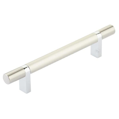 Emtek - Select Bar Cabinet Pull 5 Inch C-C,  Rectangular Bar Stem, Smooth Bar