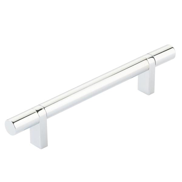Emtek - Select Bar Cabinet Pull 5 Inch C-C,  Rectangular Bar Stem, Smooth Bar