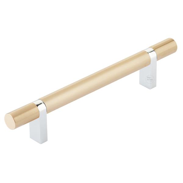Emtek - Select Bar Cabinet Pull 5 Inch C-C,  Rectangular Bar Stem, Smooth Bar