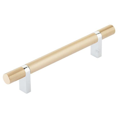 Emtek - Select Bar Cabinet Pull 5 Inch C-C,  Rectangular Bar Stem, Smooth Bar