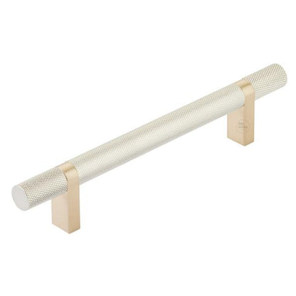 Emtek - Select Bar Cabinet Pull 5 Inch C-C,  Rectangular Bar Stem, Knurled Bar