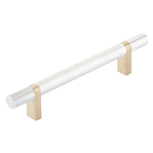 Emtek - Select Bar Cabinet Pull 5 Inch C-C,  Rectangular Bar Stem, Knurled Bar