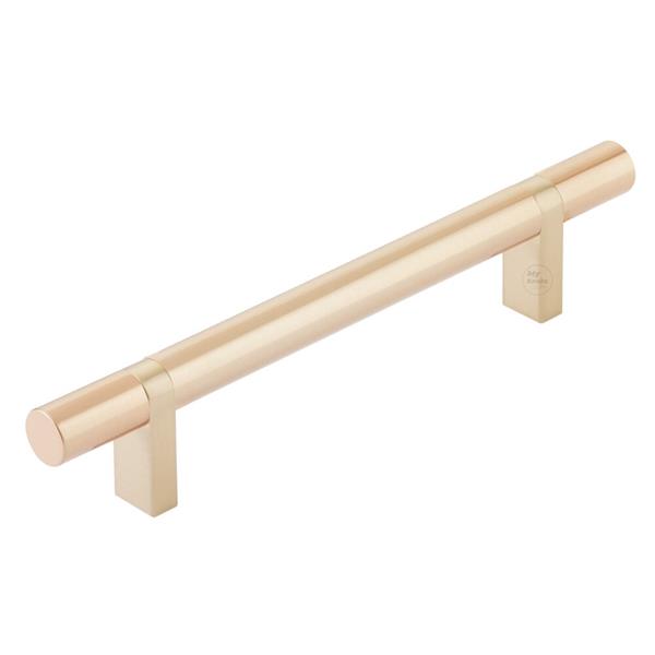 Emtek - Select Bar Cabinet Pull 5 Inch C-C,  Rectangular Bar Stem, Smooth Bar