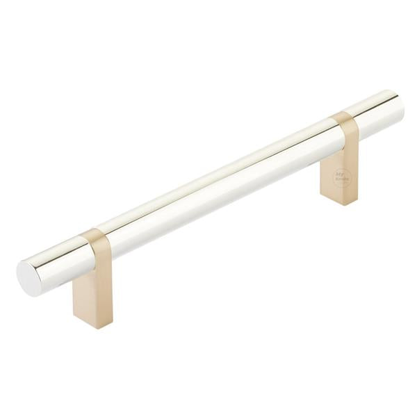 Emtek - Select Bar Cabinet Pull 5 Inch C-C,  Rectangular Bar Stem, Smooth Bar