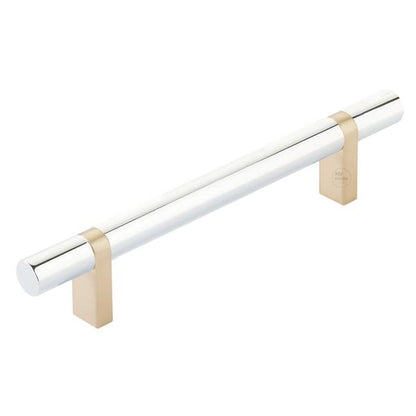 Emtek - Select Bar Cabinet Pull 5 Inch C-C,  Rectangular Bar Stem, Smooth Bar