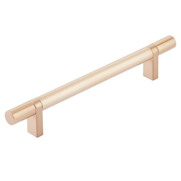Emtek - Select Bar Cabinet Pull 6 Inch C-C,  Rectangular Bar Stem, Smooth Bar