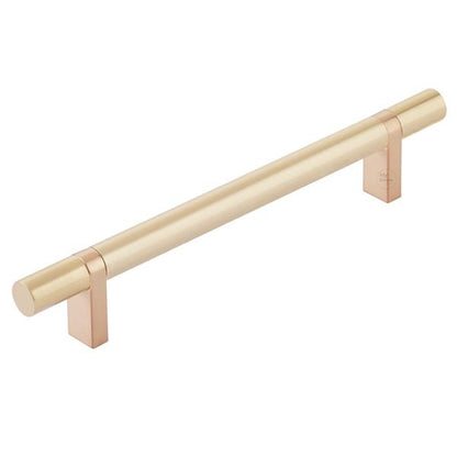 Emtek - Select Bar Cabinet Pull 6 Inch C-C,  Rectangular Bar Stem, Smooth Bar