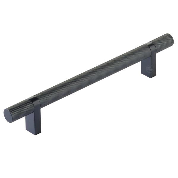 Emtek - Select Bar Cabinet Pull 6 Inch C-C,  Rectangular Bar Stem, Knurled Bar