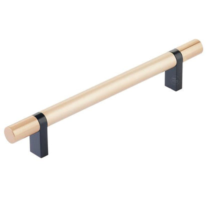 Emtek - Select Bar Cabinet Pull 6 Inch C-C,  Rectangular Bar Stem, Smooth Bar