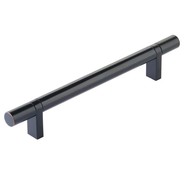 Emtek - Select Bar Cabinet Pull 6 Inch C-C,  Rectangular Bar Stem, Smooth Bar