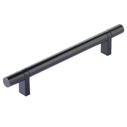 Emtek - Select Bar Cabinet Pull 6 Inch C-C,  Rectangular Bar Stem, Smooth Bar