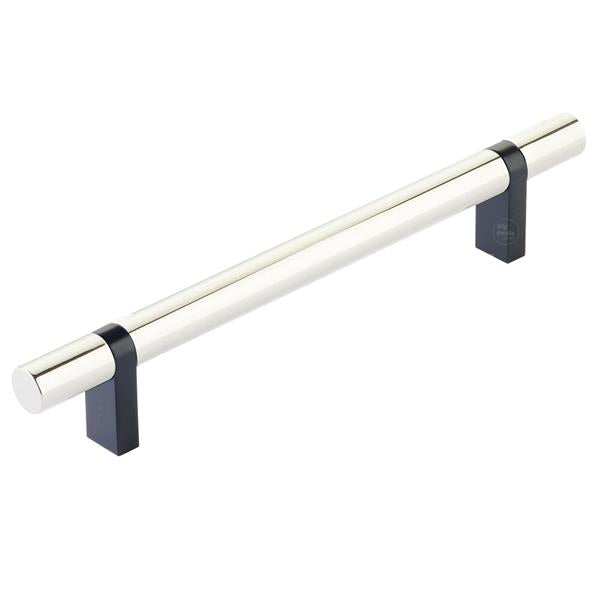 Emtek - Select Bar Cabinet Pull 6 Inch C-C,  Rectangular Bar Stem, Smooth Bar