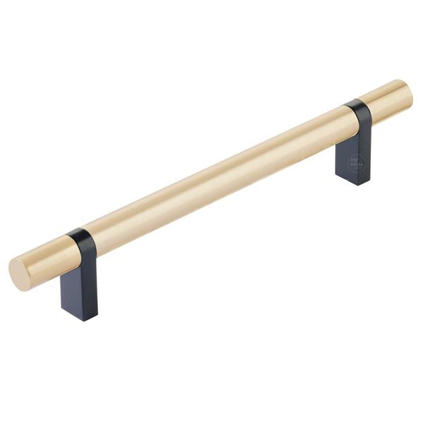 Emtek - Select Bar Cabinet Pull 6 Inch C-C,  Rectangular Bar Stem, Smooth Bar