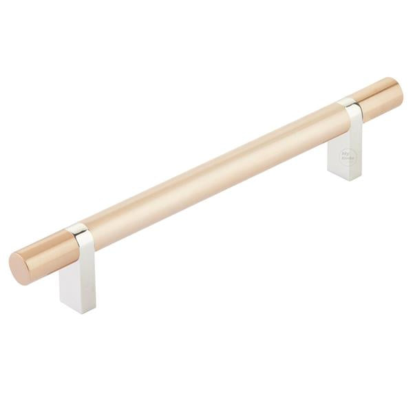 Emtek - Select Bar Cabinet Pull 6 Inch C-C,  Rectangular Bar Stem, Smooth Bar