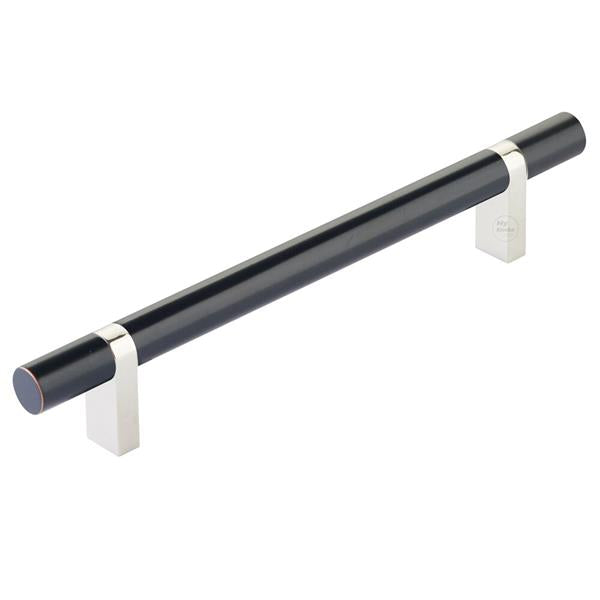Emtek - Select Bar Cabinet Pull 6 Inch C-C,  Rectangular Bar Stem, Smooth Bar