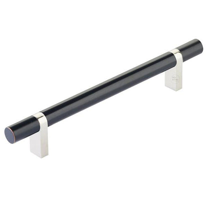 Emtek - Select Bar Cabinet Pull 6 Inch C-C,  Rectangular Bar Stem, Smooth Bar