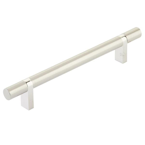 Emtek - Select Bar Cabinet Pull 6 Inch C-C,  Rectangular Bar Stem, Smooth Bar