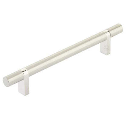 Emtek - Select Bar Cabinet Pull 6 Inch C-C,  Rectangular Bar Stem, Smooth Bar