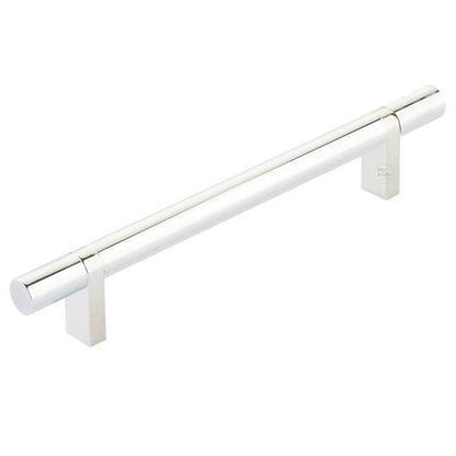 Emtek - Select Bar Cabinet Pull 6 Inch C-C,  Rectangular Bar Stem, Smooth Bar