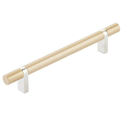 Emtek - Select Bar Cabinet Pull 6 Inch C-C,  Rectangular Bar Stem, Smooth Bar