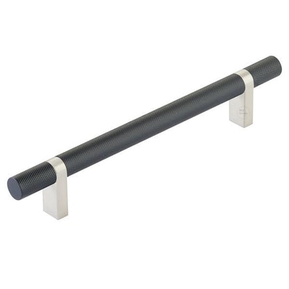 Emtek - Select Bar Cabinet Pull 6 Inch C-C,  Rectangular Bar Stem, Knurled Bar