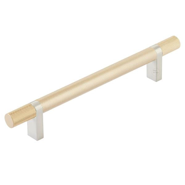 Emtek - Select Bar Cabinet Pull 6 Inch C-C,  Rectangular Bar Stem, Knurled Bar