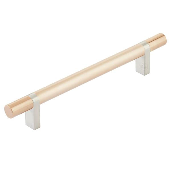Emtek - Select Bar Cabinet Pull 6 Inch C-C,  Rectangular Bar Stem, Smooth Bar
