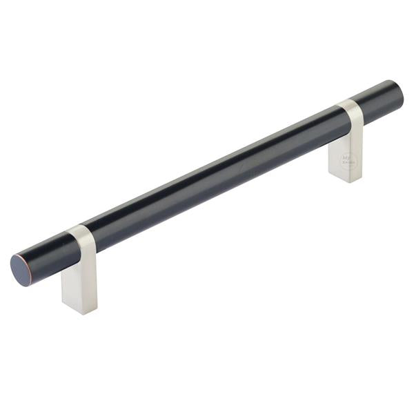 Emtek - Select Bar Cabinet Pull 6 Inch C-C,  Rectangular Bar Stem, Smooth Bar