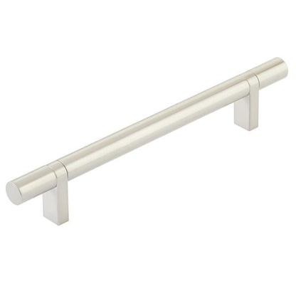 Emtek - Select Bar Cabinet Pull 6 Inch C-C,  Rectangular Bar Stem, Smooth Bar