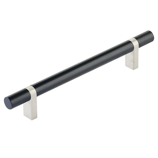 Emtek - Select Bar Cabinet Pull 6 Inch C-C,  Rectangular Bar Stem, Smooth Bar